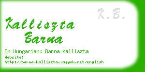 kalliszta barna business card